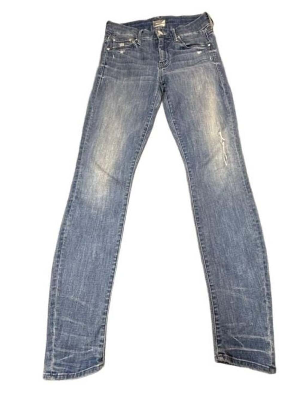 Mother The Looker Jeans Size 25 Graffiti Girl Distressed Skinny Blue